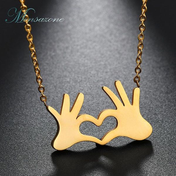pendant necklaces mensazone romantic stainless steel double hand necklace gesture love heart for women girlfriend gift, Silver
pendant necklaces mensazone romantic stainless steel double hand necklace gesture love heart for women girlfriend gift, Silver