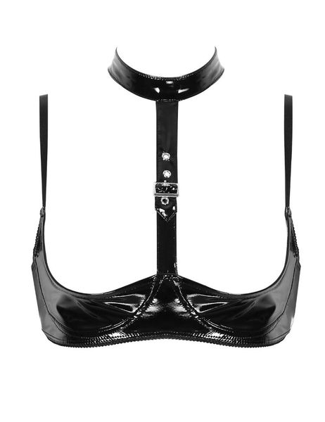 bras womens open cups wire-shelf bra wet look patent leather lingerie halter neck adjustable spaghetti shoulder straps, Red;black
bras womens open cups wire-shelf bra wet look patent leather lingerie halter neck adjustable spaghetti shoulder straps, Red;black