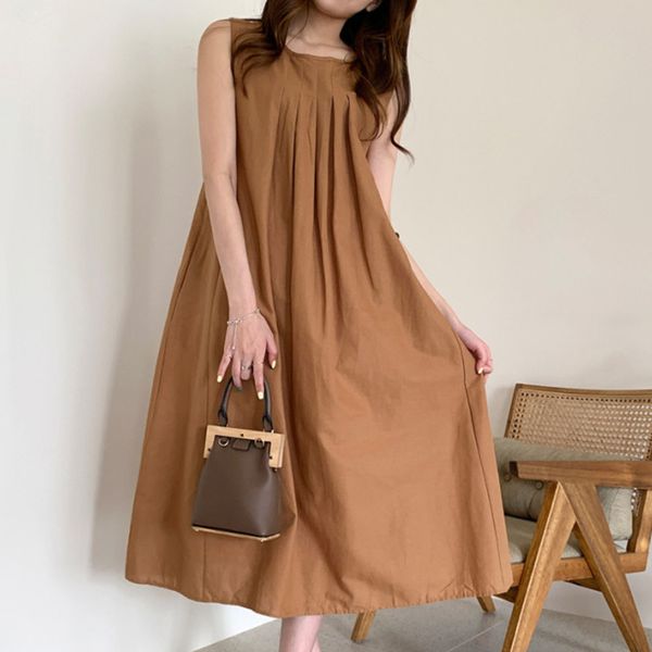 women apricot minimalist design o-neck pleated loose solid color casual all-match vest dress female fashion 16f0875 210510, Black;gray
women apricot minimalist design o-neck pleated loose solid color casual all-match vest dress female fashion 16f0875 210510, Black;gray
