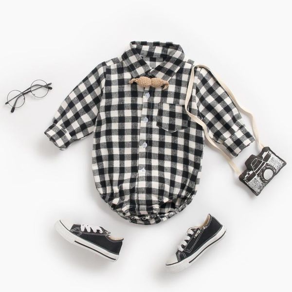 baby boys summer clothing born plaid shirt romper infant child causal long sleeve mix color jumpsuits, Blue
baby boys summer clothing born plaid shirt romper infant child causal long sleeve mix color jumpsuits, Blue