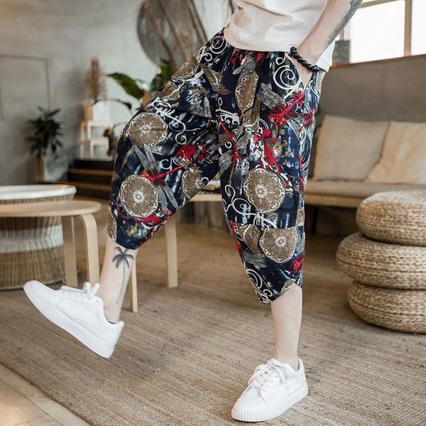 chinese style summer men's cotton linen loose flower shorts youth size cropped pants home casual big underpants men, Black
chinese style summer men's cotton linen loose flower shorts youth size cropped pants home casual big underpants men, Black