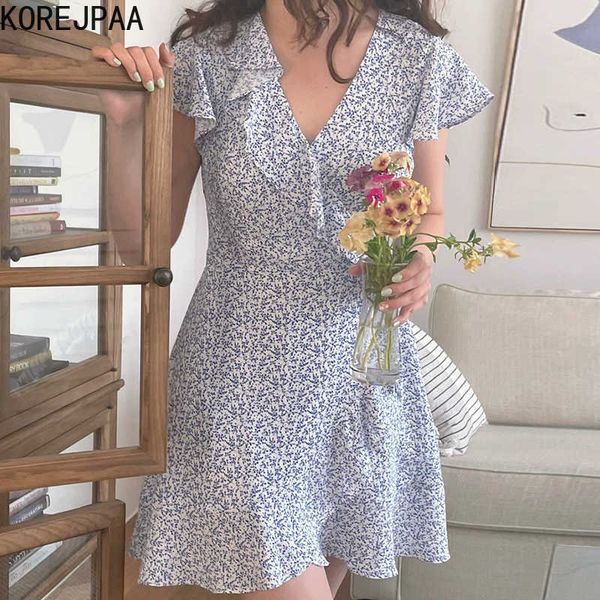korejpaa women dress summer korean chic sweet temperament floral thin v-neck tie waist ruffle stitching vestidos 210526, Black;gray
korejpaa women dress summer korean chic sweet temperament floral thin v-neck tie waist ruffle stitching vestidos 210526, Black;gray