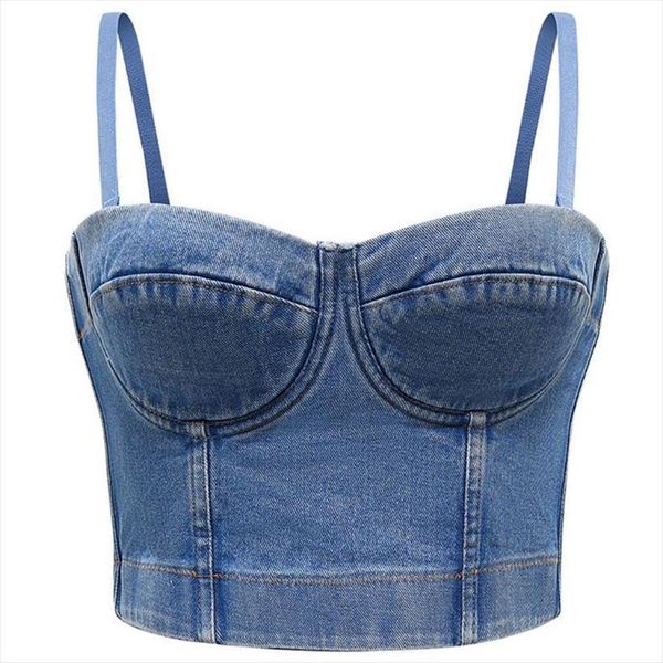 summer sleeveless crop retro women camis denim push up bustier detachable spaghetti straps corset night club party vest bral, White
summer sleeveless crop retro women camis denim push up bustier detachable spaghetti straps corset night club party vest bral, White