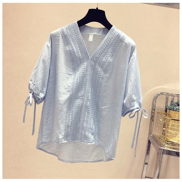 summer lace women blouse v-neck short -sleeved loose hollow out office lady elegant pulls outwear coat women's blouses & shirts, White
summer lace women blouse v-neck short -sleeved loose hollow out office lady elegant pulls outwear coat women's blouses & shirts, White