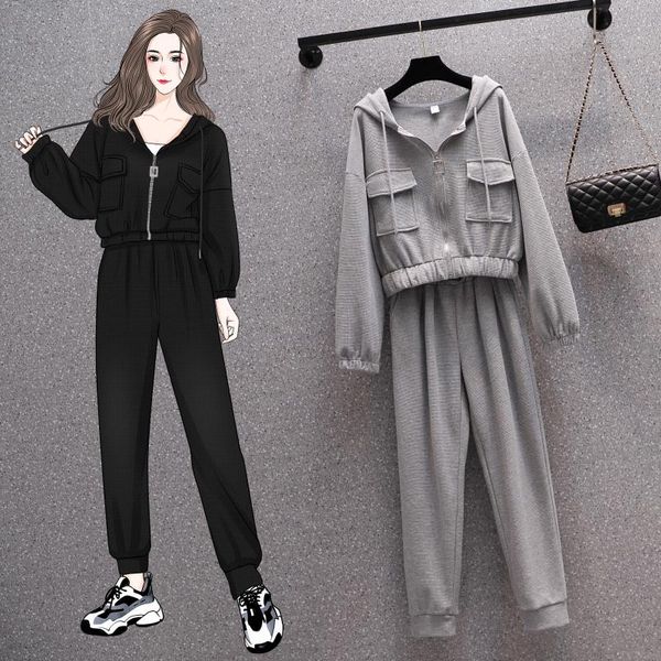 women's two piece pants 2021 autumn winter super large l-4xl loose casual cardigan hoodie sweater + elastic trousers gray black 2 set s, White
women's two piece pants 2021 autumn winter super large l-4xl loose casual cardigan hoodie sweater + elastic trousers gray black 2 set s, White