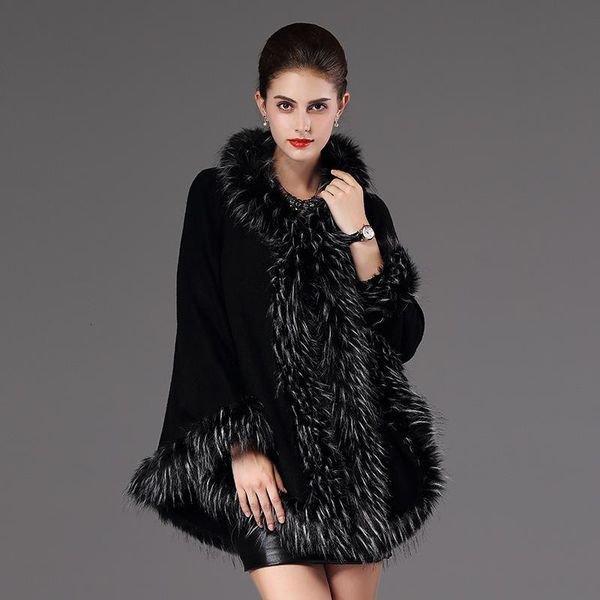 women's wool & blends autumn winter coats women faux fur hooded cloak luxury designer thick feminine outerwear jackets lady party cloth, Black
women's wool & blends autumn winter coats women faux fur hooded cloak luxury designer thick feminine outerwear jackets lady party cloth, Black