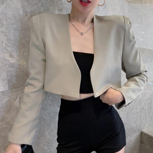 women's suits & blazers women small blazer autumn korean fashion v-neck long sleeve casual designed jackets for 2021 office casaco fem, White;black
women's suits & blazers women small blazer autumn korean fashion v-neck long sleeve casual designed jackets for 2021 office casaco fem, White;black
