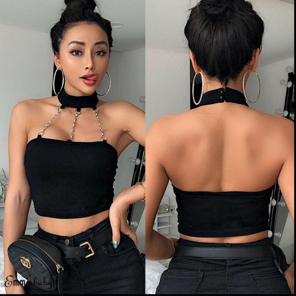 summer women tanks halter metal chain stretch skinny crop short shirts fashion hip hop girl cool streetwear, White
summer women tanks halter metal chain stretch skinny crop short shirts fashion hip hop girl cool streetwear, White