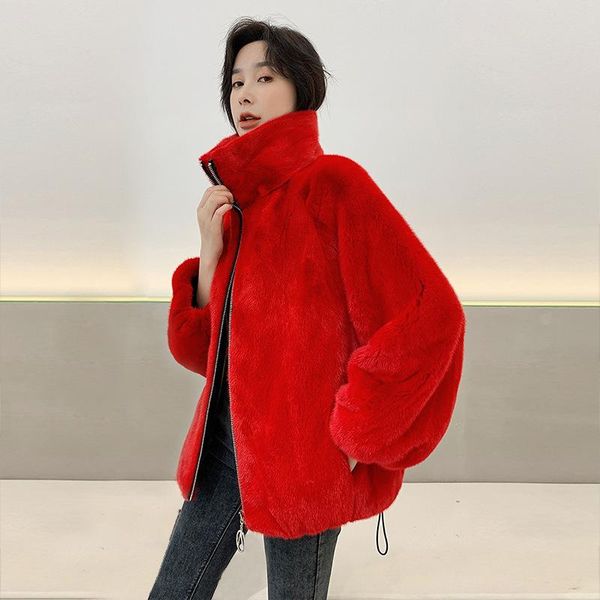 women's fur & faux est 2021 women winter coat velvet mink female super warm windproof outdoor thicken jacket red wihte, Black
women's fur & faux est 2021 women winter coat velvet mink female super warm windproof outdoor thicken jacket red wihte, Black