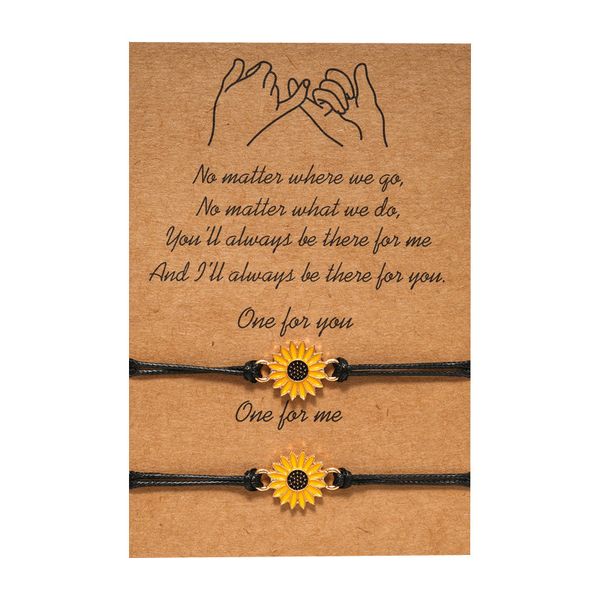 handmade 2pcs/set charm bracelet for friendship couples sunflower plant pendant bangles women man lucky wish jewelry, Golden;silver
handmade 2pcs/set charm bracelet for friendship couples sunflower plant pendant bangles women man lucky wish jewelry, Golden;silver