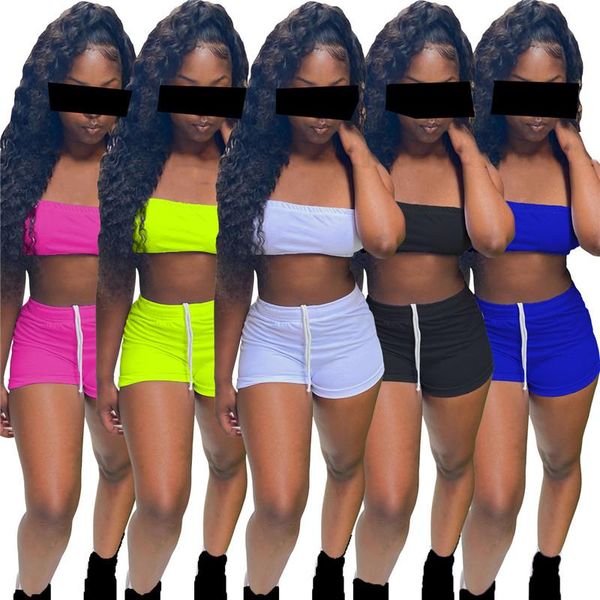 women's tracksuits wuhe sports fitness 2 piece suits breast wrap off shoulder sleeveless and lace up short pants casual party wear, Gray
women's tracksuits wuhe sports fitness 2 piece suits breast wrap off shoulder sleeveless and lace up short pants casual party wear, Gray