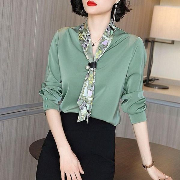 women's blouses & shirts blouse shirt spring autumn style bow-neck lace up elegant loose casual long sleeve fashion female, White
women's blouses & shirts blouse shirt spring autumn style bow-neck lace up elegant loose casual long sleeve fashion female, White