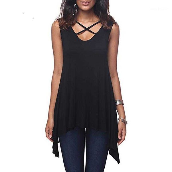 women's t-shirt chest cross v-neck sleeveless loose irregular vest clothes shirts female clothing spring summer womens 5746, White
women's t-shirt chest cross v-neck sleeveless loose irregular vest clothes shirts female clothing spring summer womens 5746, White