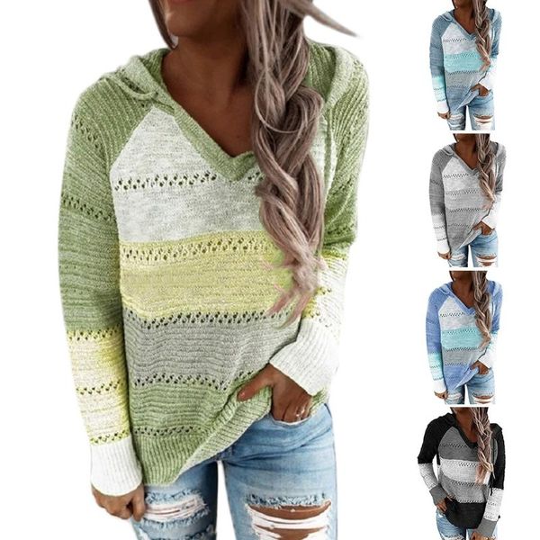 women's sweaters women autumn long sleeve hoodies sweater color block striped hollow out knitted sweatshirt v-neck crochet loose, White;black
women's sweaters women autumn long sleeve hoodies sweater color block striped hollow out knitted sweatshirt v-neck crochet loose, White;black