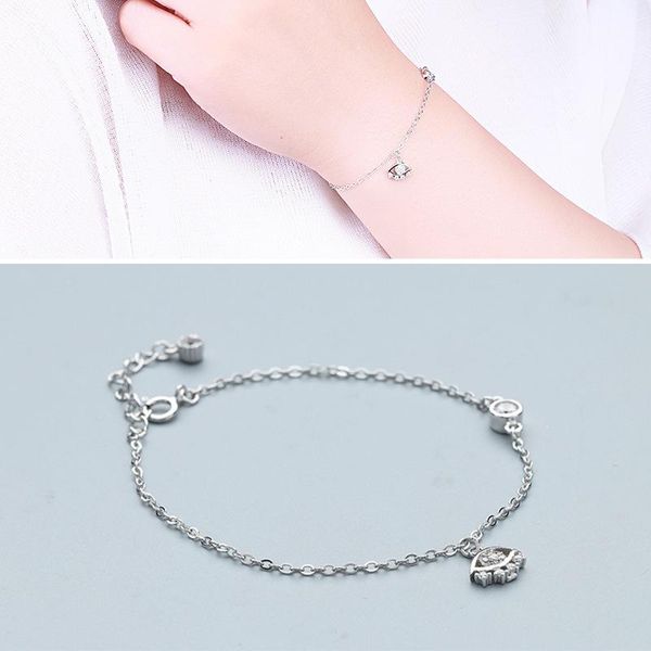 link, chain s925 silver bracelet for women fashion hanging with small eyes and embedded sterling jewelry box, Black
link, chain s925 silver bracelet for women fashion hanging with small eyes and embedded sterling jewelry box, Black