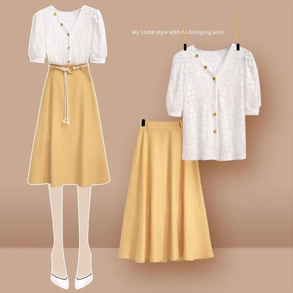 half length skirt summer womens tracksuits suit fashion korean casual lace blouse high waist strap a line two piece, Gray
half length skirt summer womens tracksuits suit fashion korean casual lace blouse high waist strap a line two piece, Gray