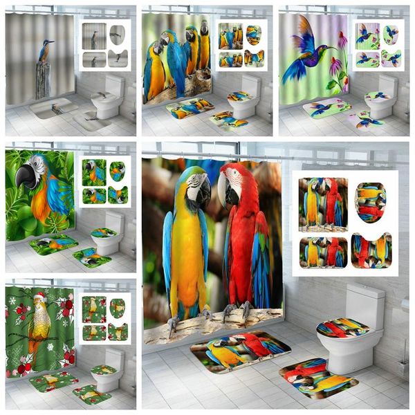 shower curtains 4pc bathroom curtain set colorful parrot print waterproof with non-slip rug toilet lid cover bath mat
shower curtains 4pc bathroom curtain set colorful parrot print waterproof with non-slip rug toilet lid cover bath mat
