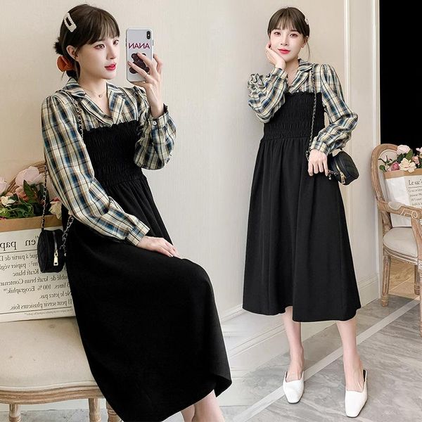 maternity dresses 2021 autumn dress lapel long sleeve loose large size stitching plaid pragnancy elegant, White
maternity dresses 2021 autumn dress lapel long sleeve loose large size stitching plaid pragnancy elegant, White