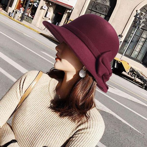 vintage wool felt fedora hat winter spring women cap female solid bow dome bucket, Blue;gray
vintage wool felt fedora hat winter spring women cap female solid bow dome bucket, Blue;gray