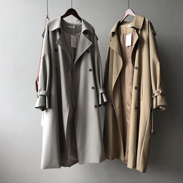women's trench coats autumn women's coat casual lapel oversized long double-breasted sleeve windbreaker, Tan;black
women's trench coats autumn women's coat casual lapel oversized long double-breasted sleeve windbreaker, Tan;black