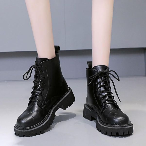 boots fashion black pu leather ankle drop autumn british style short women flat heels lace up platform shoes woman
boots fashion black pu leather ankle drop autumn british style short women flat heels lace up platform shoes woman