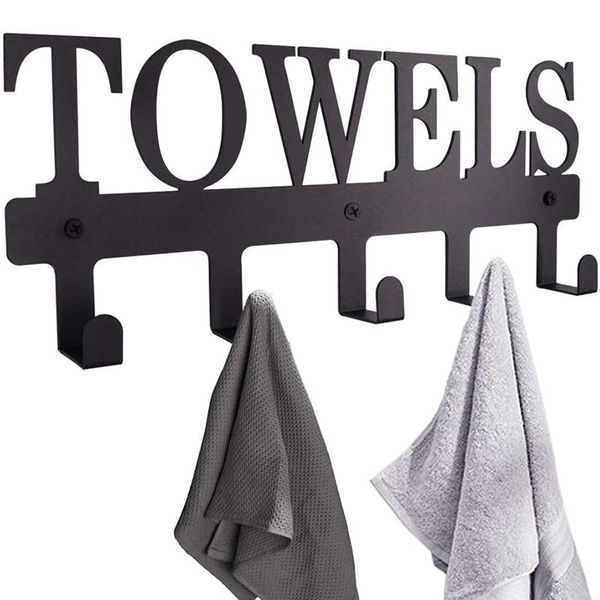 -towel racks 5 hooks black metal wall mount rustproof and waterproof towel holder
-towel racks 5 hooks black metal wall mount rustproof and waterproof towel holder
