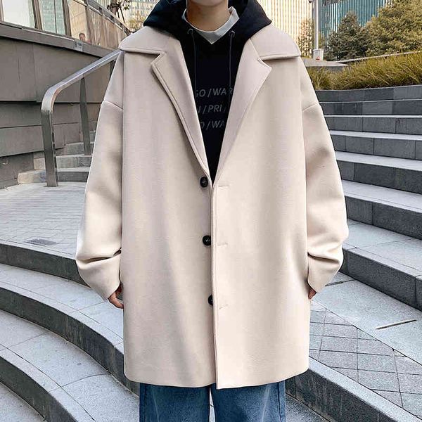 men's wool & blends legible winter jacket s turn down collar loose coats casual long coat solid uxc1, Black
men's wool & blends legible winter jacket s turn down collar loose coats casual long coat solid uxc1, Black
