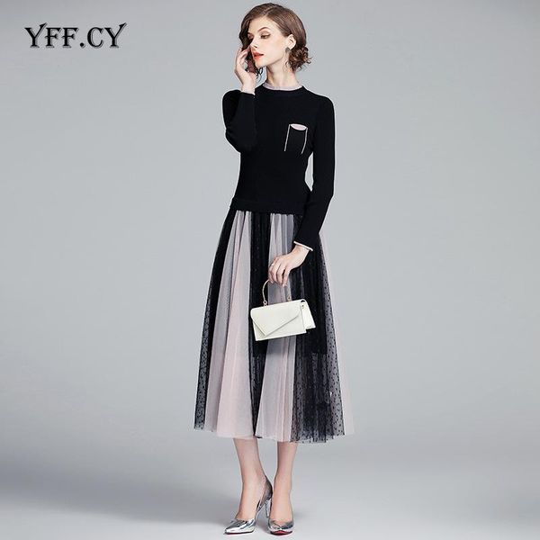 casual dresses european high-end dress women a-shaped 2021 spring autumn elegant famous knitting mesh pleated temperament, Black;gray
casual dresses european high-end dress women a-shaped 2021 spring autumn elegant famous knitting mesh pleated temperament, Black;gray