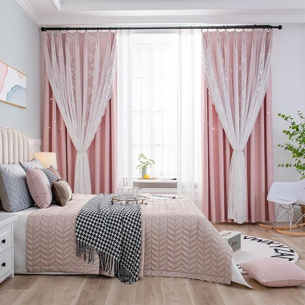 curtain & drapes double hollow star blackout curtains for living room girl children bedroom window kitchen pink with white lace tulle
curtain & drapes double hollow star blackout curtains for living room girl children bedroom window kitchen pink with white lace tulle