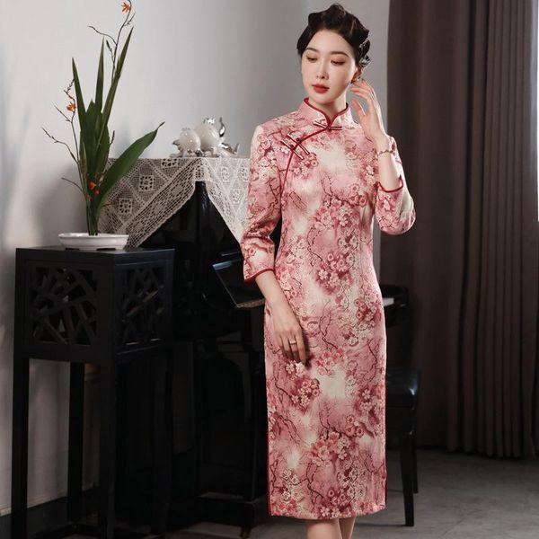 ethnic clothing print flower satin chinese style qipao mandarin collar cheongsam slim evening party dress gown lady vintage button vest, Red
ethnic clothing print flower satin chinese style qipao mandarin collar cheongsam slim evening party dress gown lady vintage button vest, Red