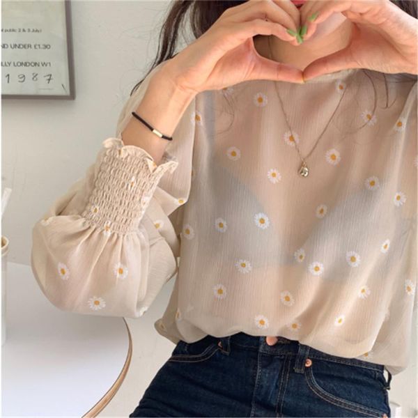 women's blouses & shirts woman blouse summer light perspective white daisy shirt lantern sleeve o-neck korean style chic thin casual 20
women's blouses & shirts woman blouse summer light perspective white daisy shirt lantern sleeve o-neck korean style chic thin casual 20