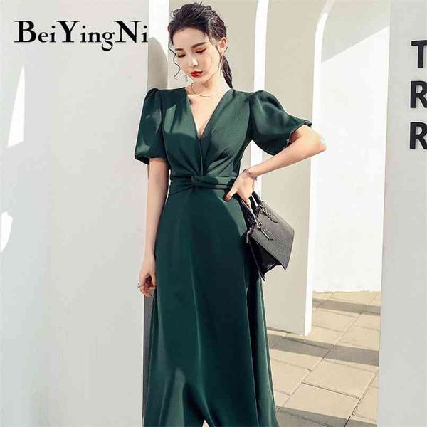 dresses for women v-neck short sleeve a line long midi dress party fashion korean vestidos de fiesta robe femme 210506, Black;gray 
dresses for women v-neck short sleeve a line long midi dress party fashion korean vestidos de fiesta robe femme 210506, Black;gray