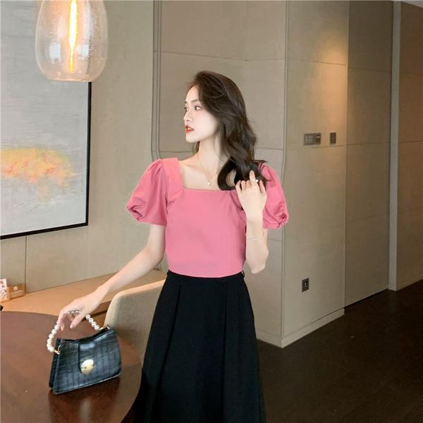 women's blouses & shirts coigarsam short sleeve blouse women summer chiffon high waist square collar blusas womens and rose pink 1787, White
women's blouses & shirts coigarsam short sleeve blouse women summer chiffon high waist square collar blusas womens and rose pink 1787, White