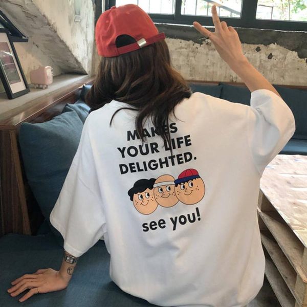 women's t-shirt cotton t shirt women 2021 summer oversized casual loose basic tshirt korean o neck female short sleeve streetwear pd02, White
women's t-shirt cotton t shirt women 2021 summer oversized casual loose basic tshirt korean o neck female short sleeve streetwear pd02, White