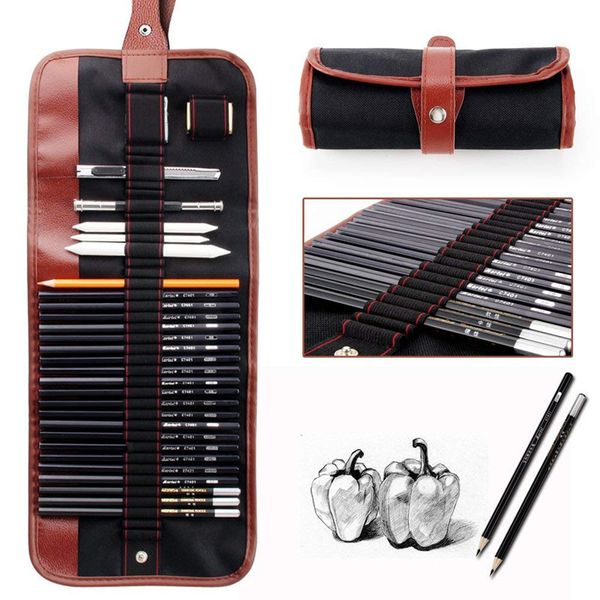 sets 30 of sketch pencil art drawing tool set, Black;red 
sets 30 of sketch pencil art drawing tool set, Black;red