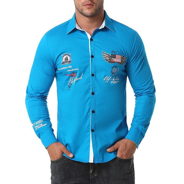 men's casual shirts men blue shirt fashion letter printing long sleeve cotton , us size s-2xl, White;black
men's casual shirts men blue shirt fashion letter printing long sleeve cotton , us size s-2xl, White;black