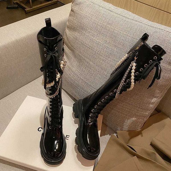 boots women's all match knight increase thick soled platform pearl chain but knee high martens women dwpg, Black
boots women's all match knight increase thick soled platform pearl chain but knee high martens women dwpg, Black