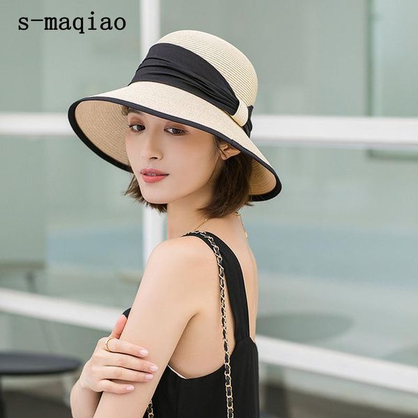 wide brim hats boater for women summer sun straw hat visor girl outside travel cap casual bow panama beach, Blue;gray
wide brim hats boater for women summer sun straw hat visor girl outside travel cap casual bow panama beach, Blue;gray