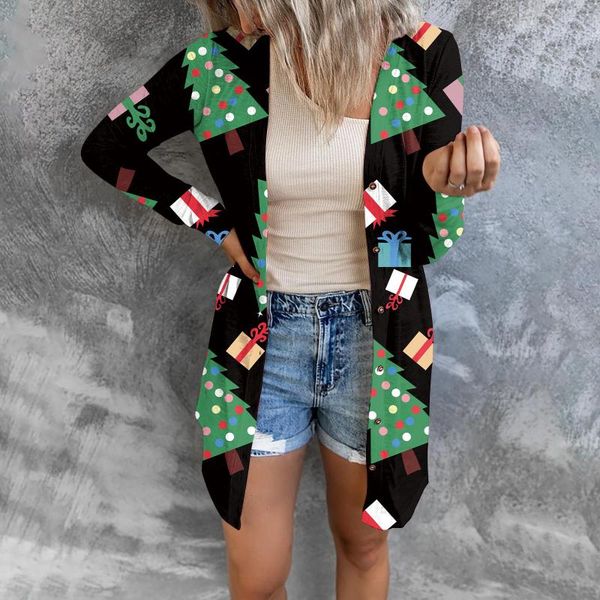 women's knits & tees 2021 european and american clothes christmas printing fashion button long sleeve cardigan for women knit, White
women's knits & tees 2021 european and american clothes christmas printing fashion button long sleeve cardigan for women knit, White