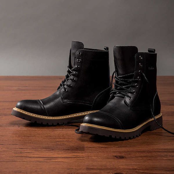 new autumn and winter men's shoes high fashion leather martin boots outdoor casual british, Black
new autumn and winter men's shoes high fashion leather martin boots outdoor casual british, Black
