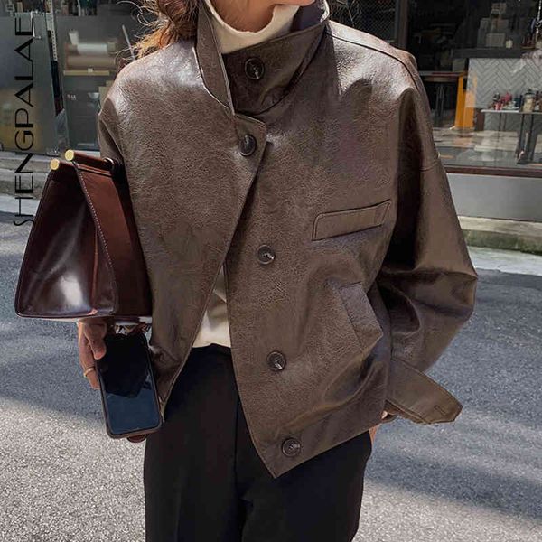 women's jackets korean autumn handsome stand collar single-breasted loose long-sleeve motorcycle pu leather short coat zt1074 3lxv, Black;brown
women's jackets korean autumn handsome stand collar single-breasted loose long-sleeve motorcycle pu leather short coat zt1074 3lxv, Black;brown