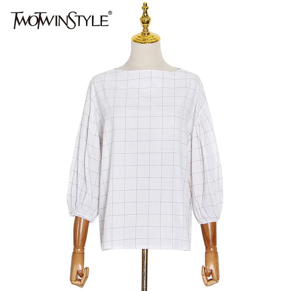 plaid loose shirt for women o neck puff sleeve elegant casual blouse female spring fashion new clothing tide 210428, White
plaid loose shirt for women o neck puff sleeve elegant casual blouse female spring fashion new clothing tide 210428, White