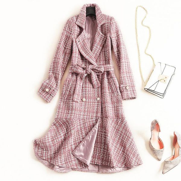 women's wool & blends long woolen coat female winter nice fashion slim plaid ruffled single-breasted j11191, Black
women's wool & blends long woolen coat female winter nice fashion slim plaid ruffled single-breasted j11191, Black