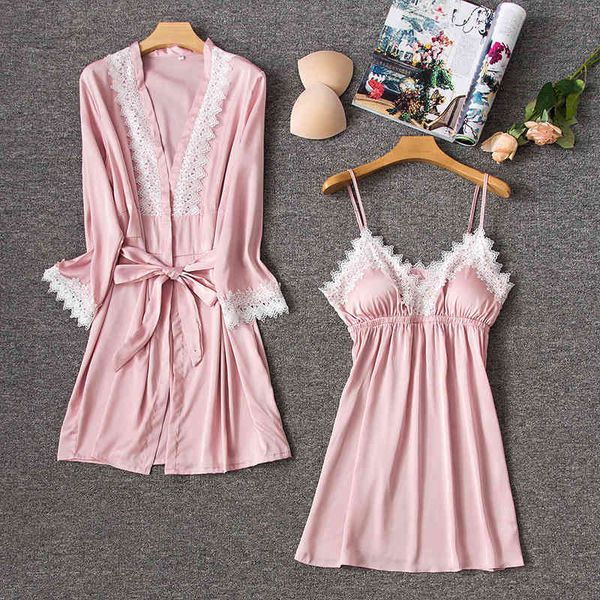 women's sleepwear women silk satin robe gown set full sleeve bathrobe lace nightdress charming nightwear for summer ylam, Black;red
women's sleepwear women silk satin robe gown set full sleeve bathrobe lace nightdress charming nightwear for summer ylam, Black;red