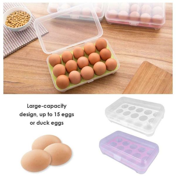 storage bottles & jars 15 grid plastic box egg holder food cartons for refrigerator kitchen portable picnic carton
storage bottles & jars 15 grid plastic box egg holder food cartons for refrigerator kitchen portable picnic carton