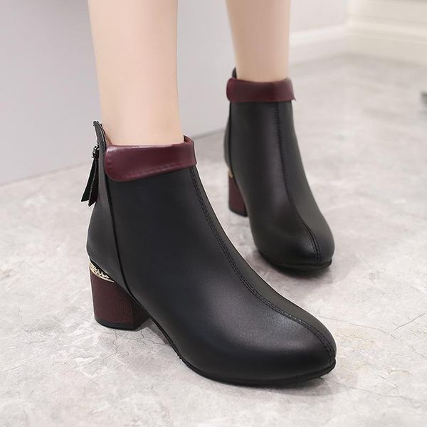 boots fashion women ladies round toe high heel ankle zipper autumn winter suqre booties black
boots fashion women ladies round toe high heel ankle zipper autumn winter suqre booties black