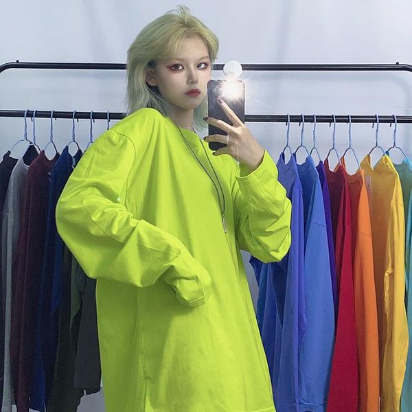 women's t-shirt autumn harajuku t-shirts women korean ullzang simple o neck long sleeve solid color loose basic tshirt for student 16 c, White
women's t-shirt autumn harajuku t-shirts women korean ullzang simple o neck long sleeve solid color loose basic tshirt for student 16 c, White