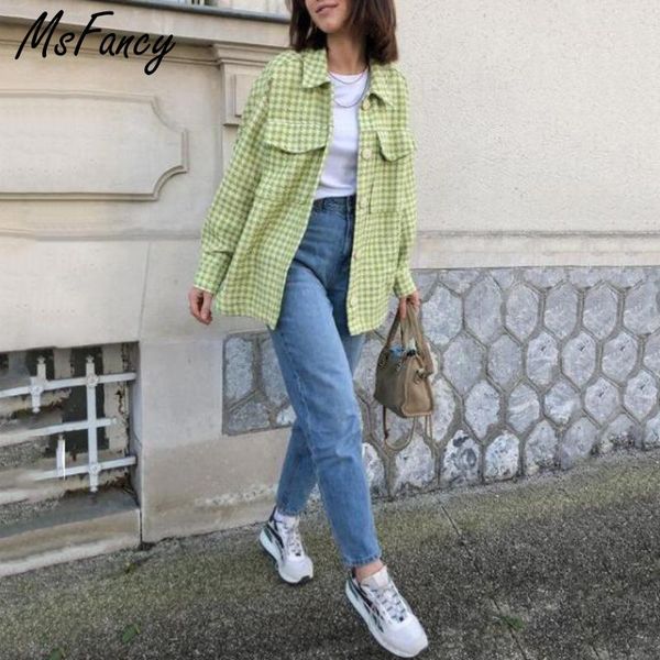 women's jackets msfancy autumn short jacket women green plaid vintage bomber mujer 2021 fashion pockets loose coats outwear, Black;brown
women's jackets msfancy autumn short jacket women green plaid vintage bomber mujer 2021 fashion pockets loose coats outwear, Black;brown