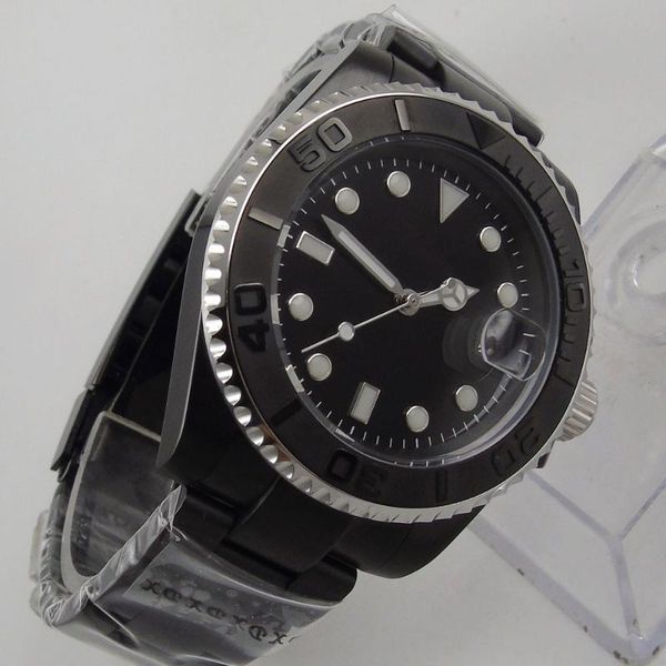 wristwatches 40mm black sterile dial sapphire glass pvd coated nh35a ceramic bezel date case back automatic men's wristwatch, Slivery;brown
wristwatches 40mm black sterile dial sapphire glass pvd coated nh35a ceramic bezel date case back automatic men's wristwatch, Slivery;brown