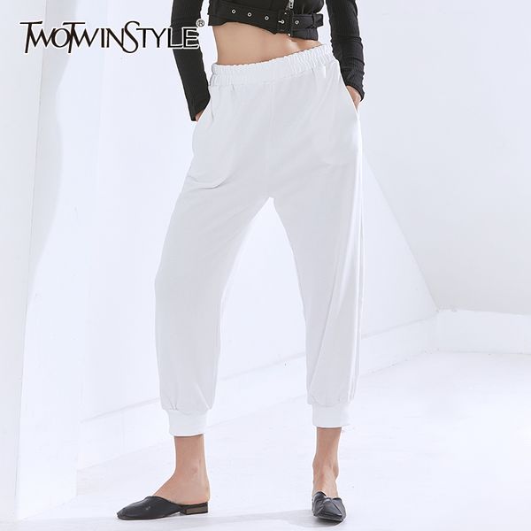 twotwinstyle casual gray pants for women high waist minimalist solid loose plus size trousers female fashion clothing 210517, Black;white
twotwinstyle casual gray pants for women high waist minimalist solid loose plus size trousers female fashion clothing 210517, Black;white